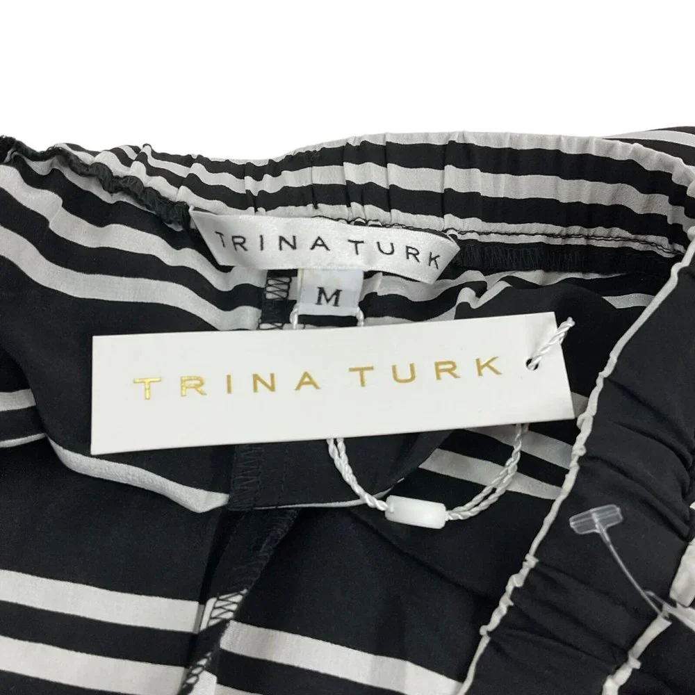 Trina Turk Swimsuit Cover Up Pants Women's Sz M Stripe Sheer Wide Leg $168 Nwt - Picture 5 of 13